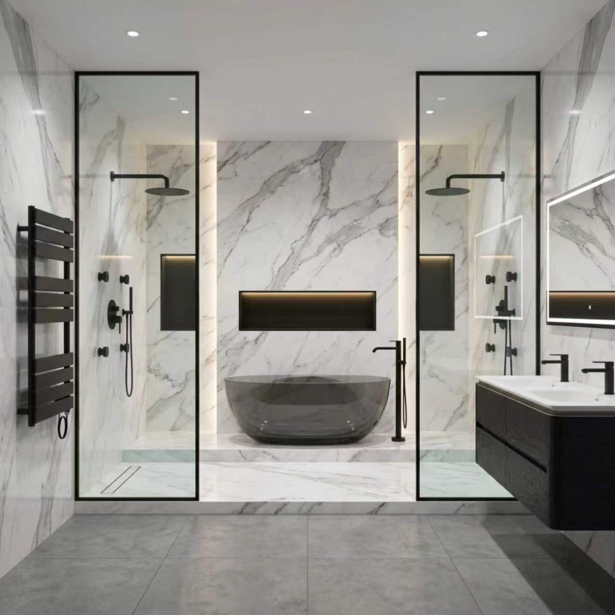 Kubebath Cresta Matte Black Towel Warmer