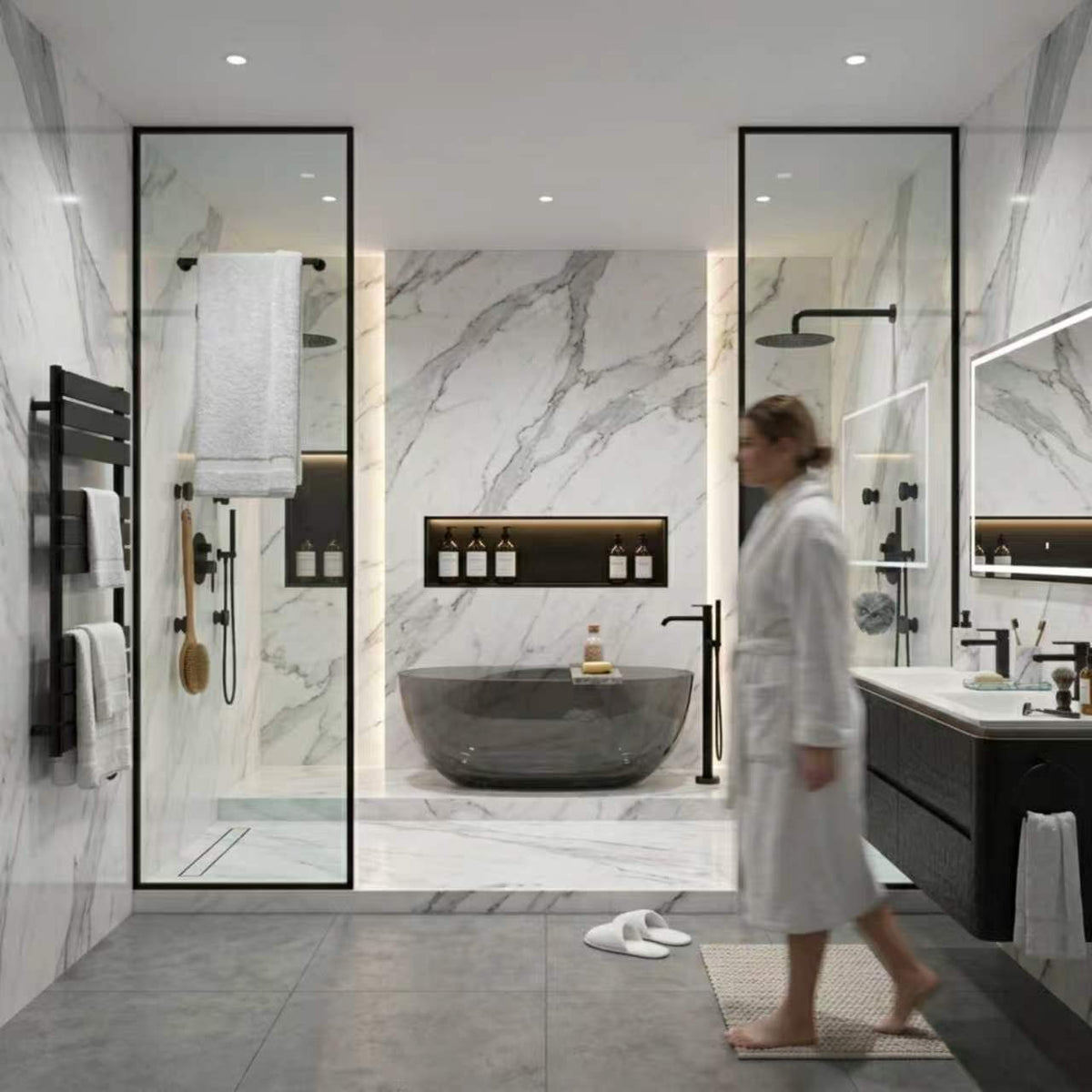 Kubebath Cresta Matte Black Towel Warmer
