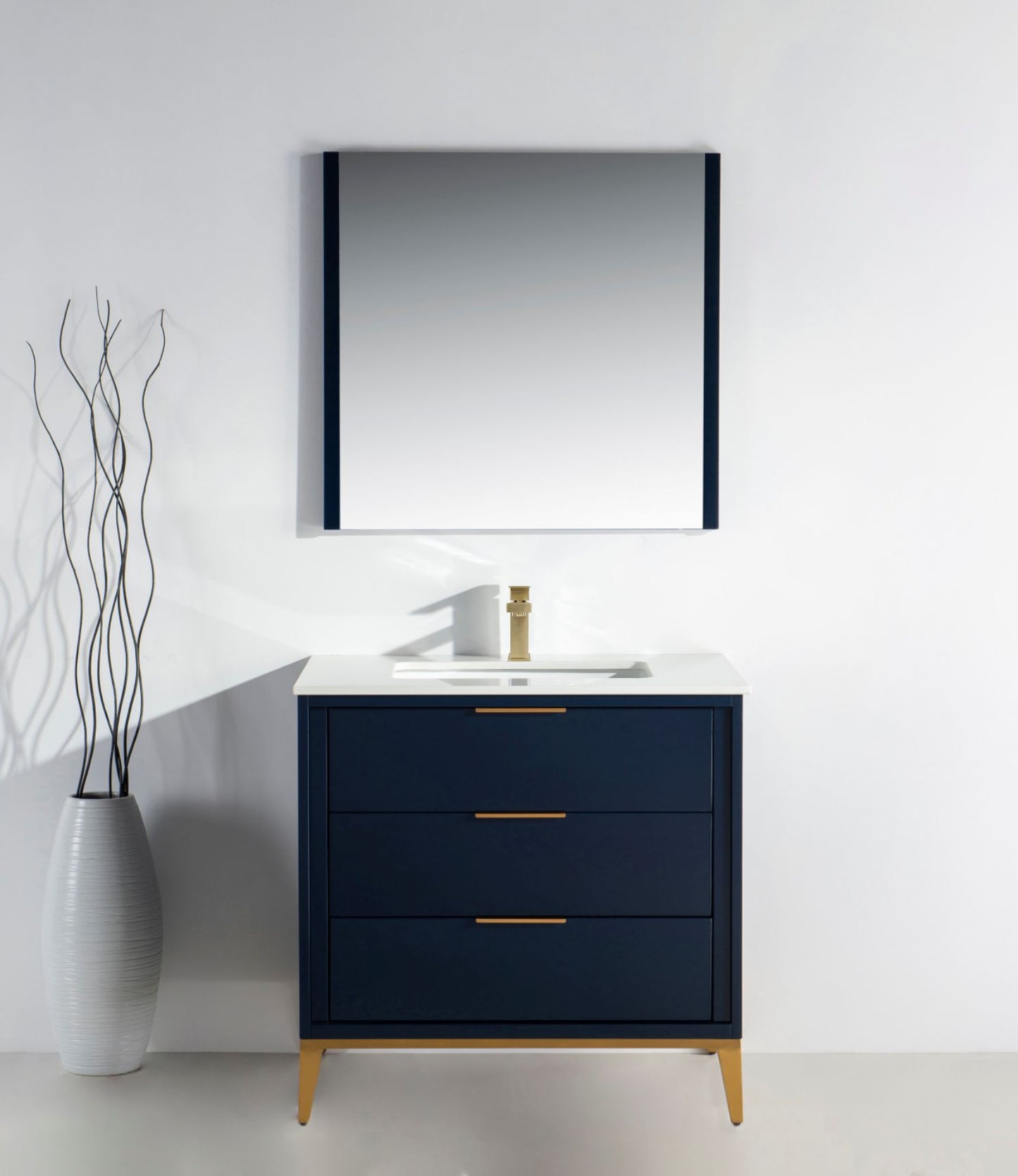 Divani 36'' Navy Blue Vanity W/ Quartz Counter Top