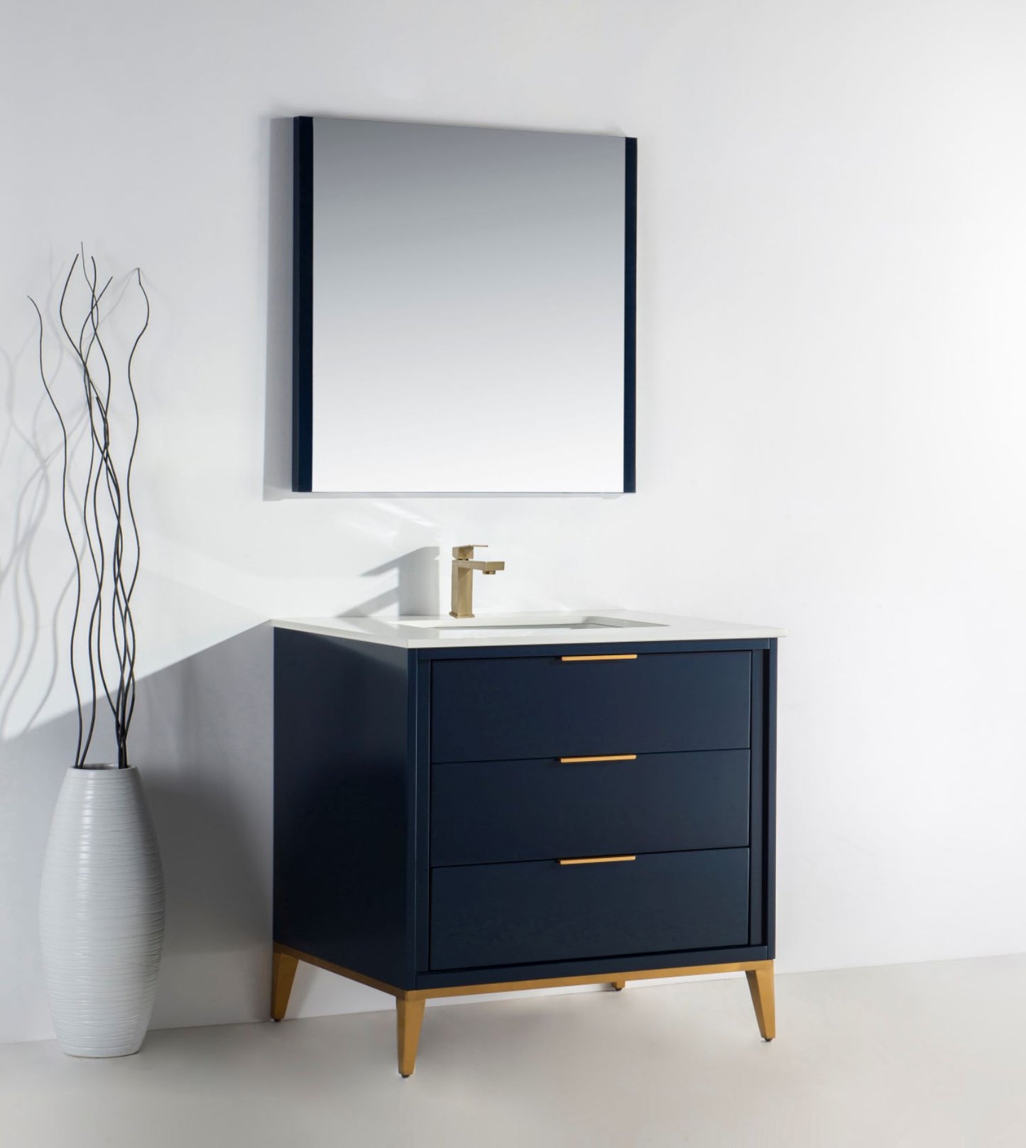 Divani 36'' Navy Blue Vanity W/ Quartz Counter Top
