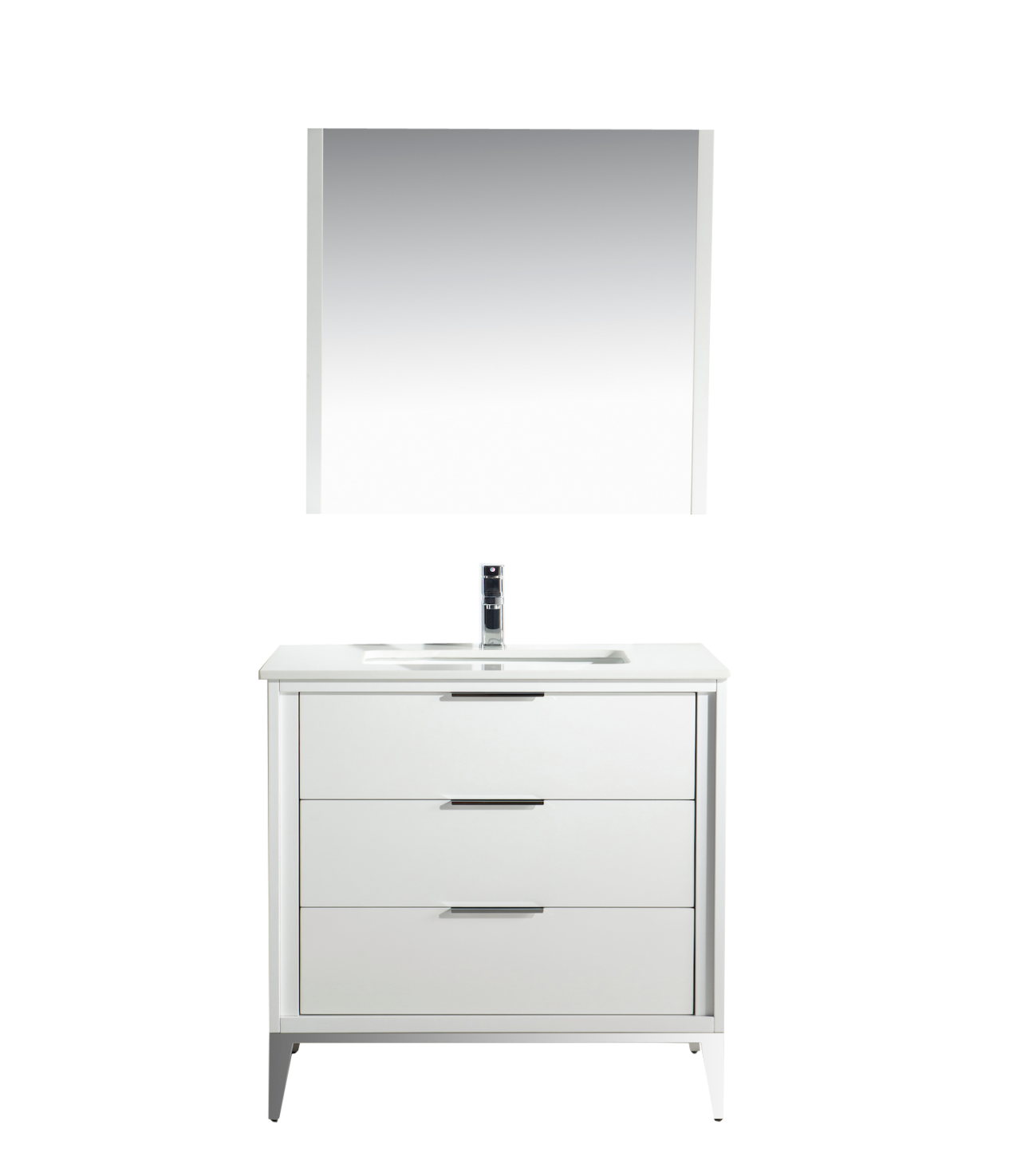 Divani 36'' Gloss White Vanity W/ Quartz Counter Top