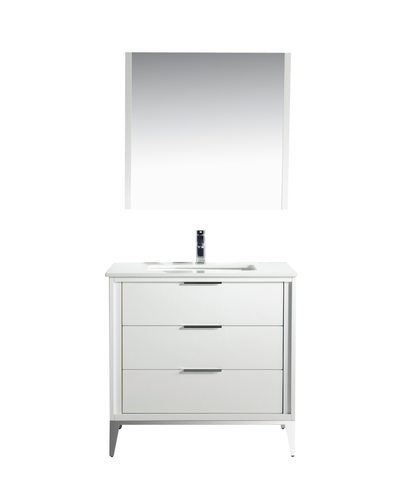 Divani 36'' Gloss White Vanity W/ Quartz Counter Top