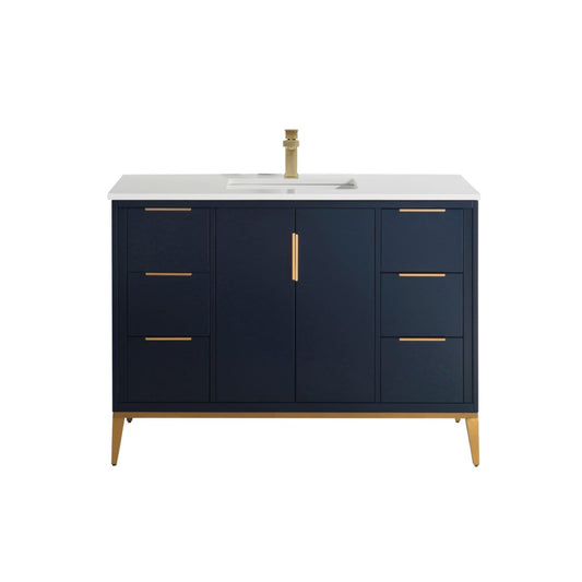 Divani 48'' Navy Blue Vanity W/ Quartz Counter Top