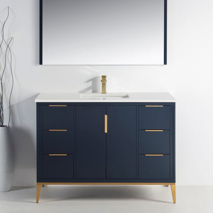 Divani 48'' Navy Blue Vanity W/ Quartz Counter Top