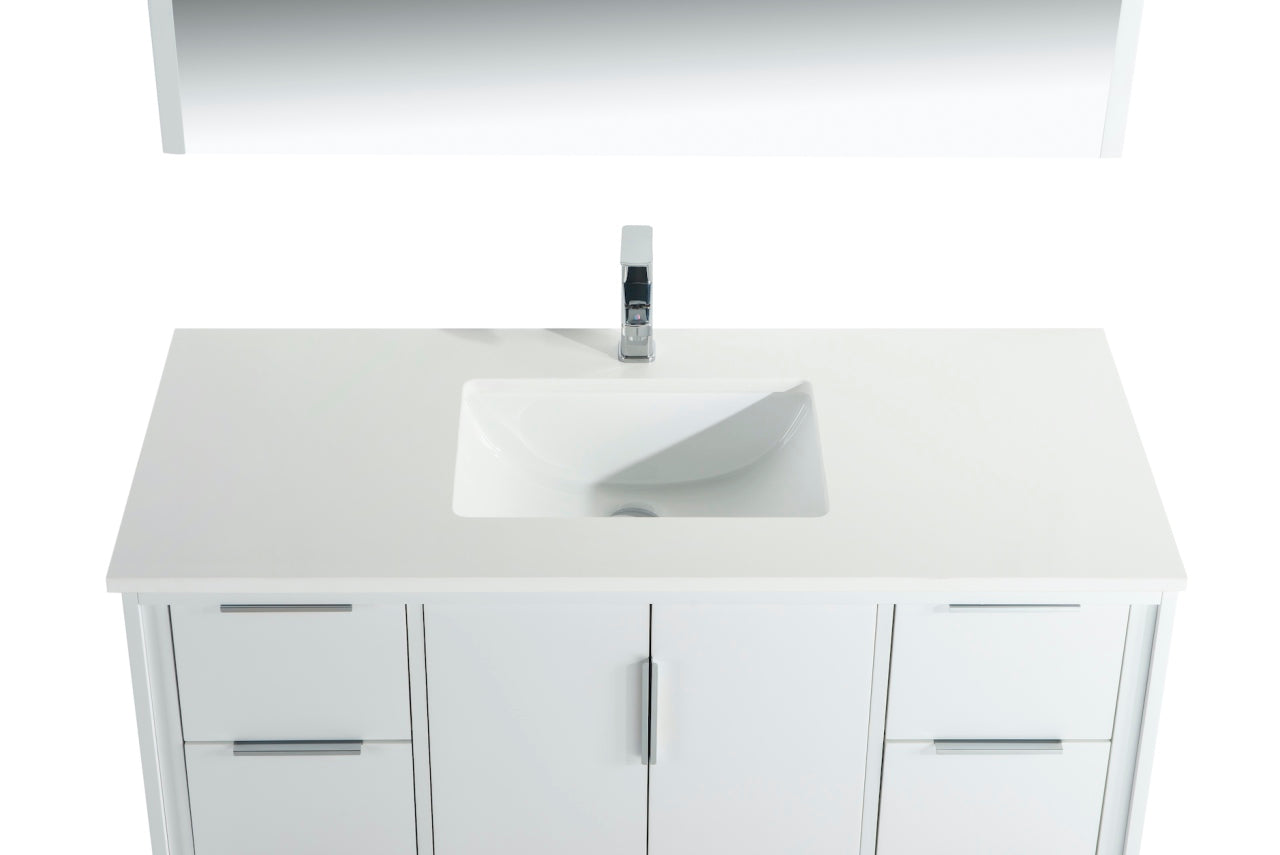Divani 48'' Gloss White Vanity W/ Quartz Counter Top