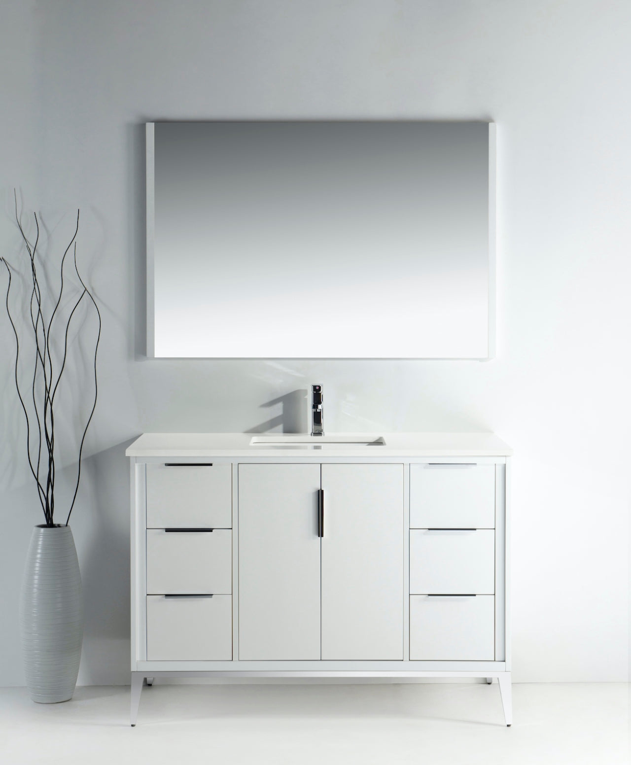 Divani 48'' Gloss White Vanity W/ Quartz Counter Top