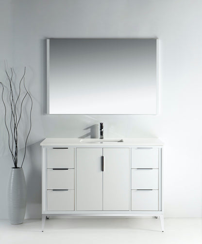 Divani 48'' Gloss White Vanity W/ Quartz Counter Top