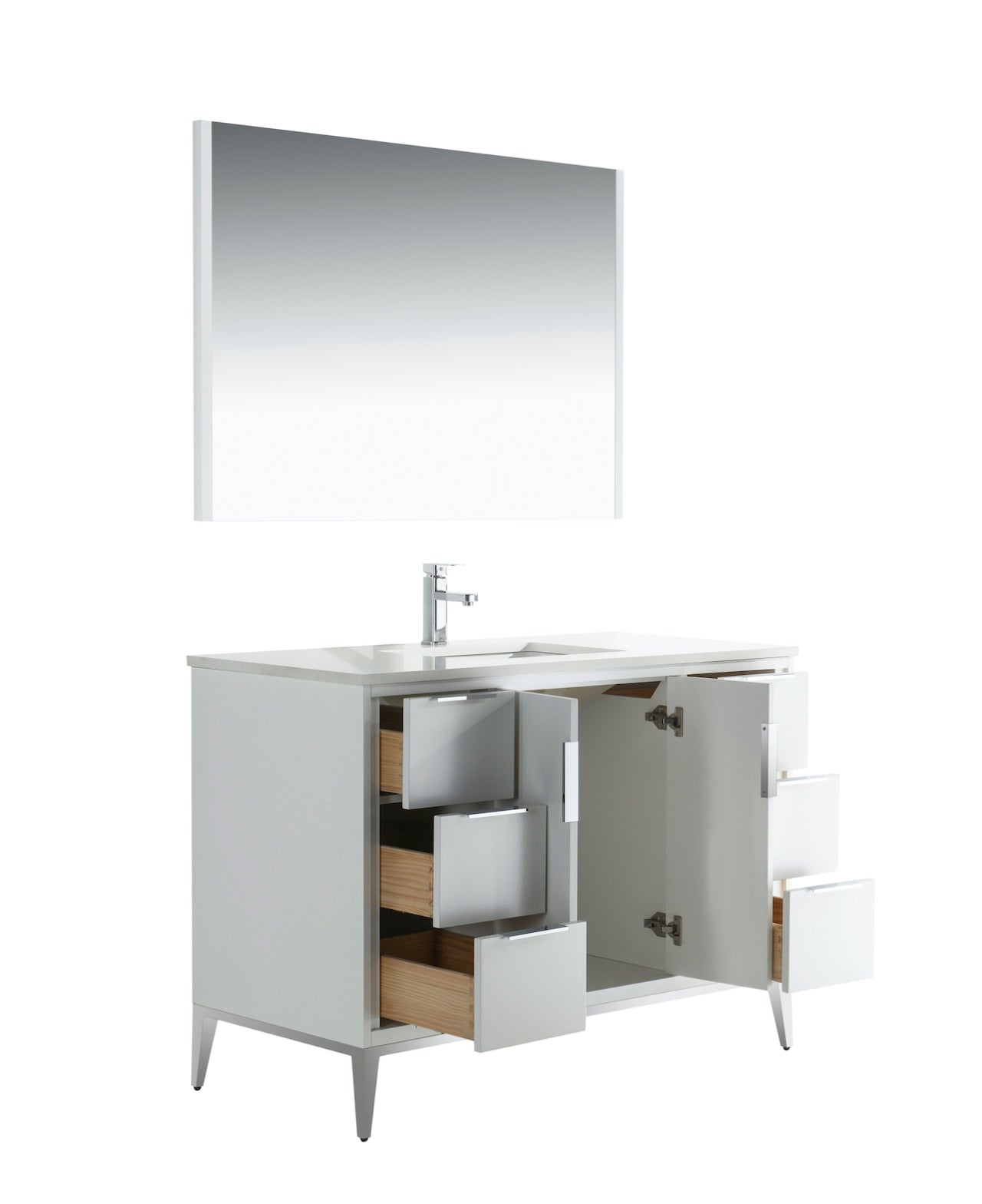 Divani 48'' Gloss White Vanity W/ Quartz Counter Top