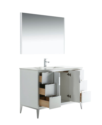 Divani 48'' Gloss White Vanity W/ Quartz Counter Top