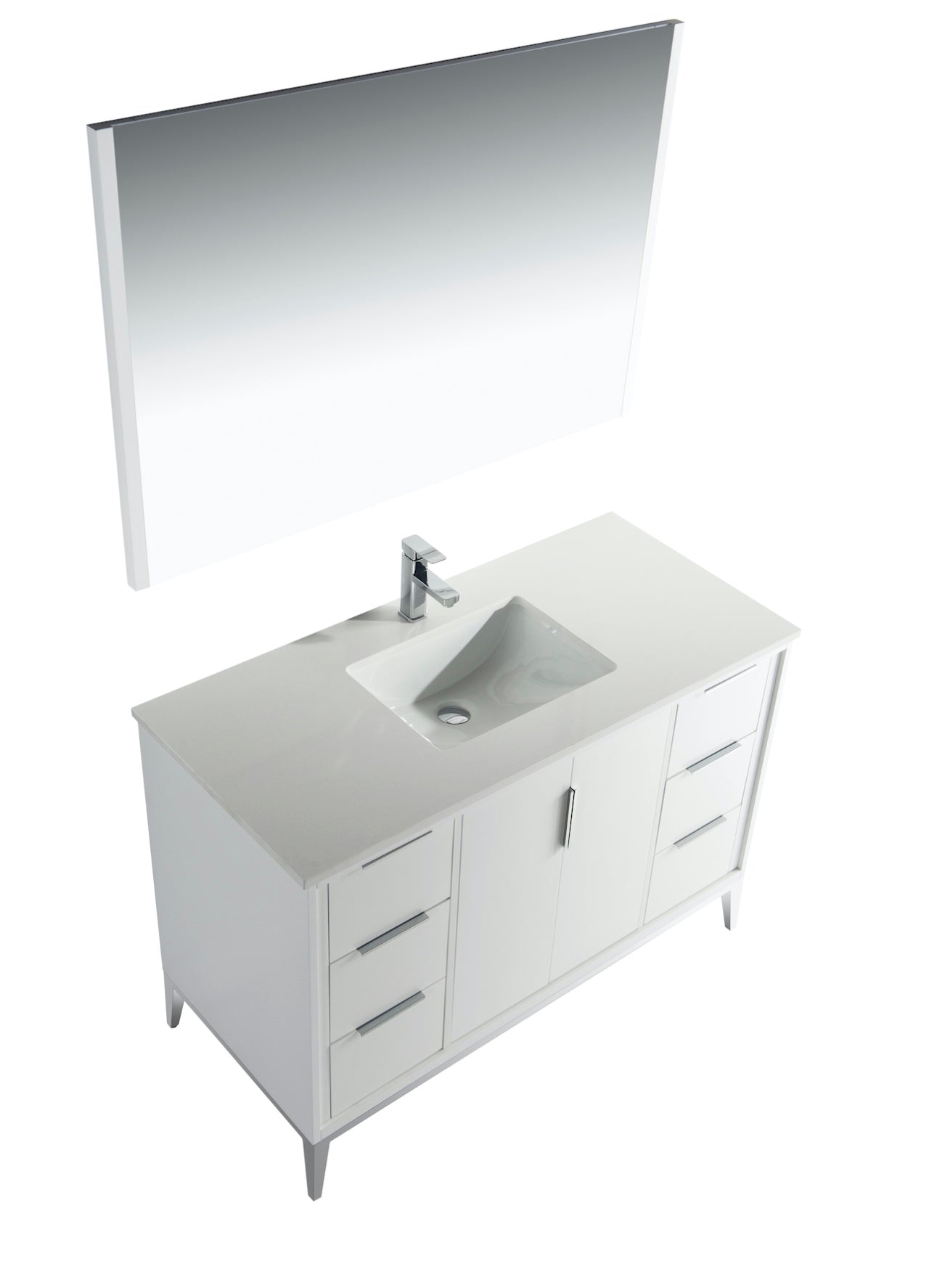 Divani 48'' Gloss White Vanity W/ Quartz Counter Top