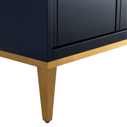 Divani 60'' Navy Blue Double Sinks Vanity W/ Quartz Counter Top