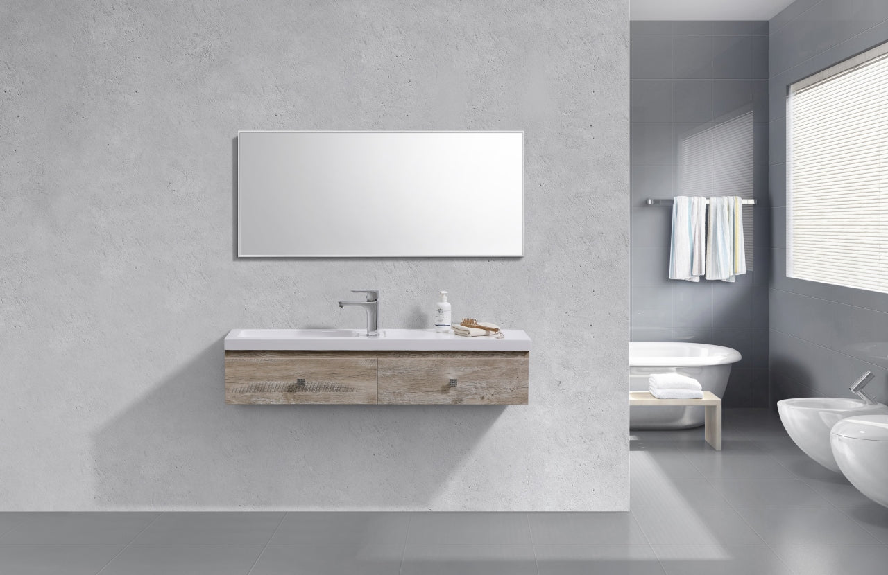 Kube Elise 44" Nature Wood Wall Mount Modern Bathroom Vanity