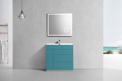 36" Milano Teal Green Floor Mount Modern Bathroom Vanity