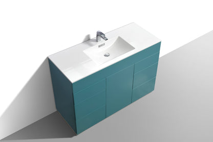48" Milano Teal Green Floor Mount Modern Bathroom Vanity