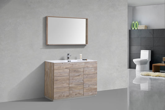 48" Milano Nature Wood Floor Mount Modern Bathroom Vanity