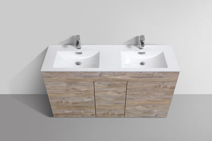 60" Milano Nature Wood Floor Mount Modern Bathroom Vanity with Double Sink