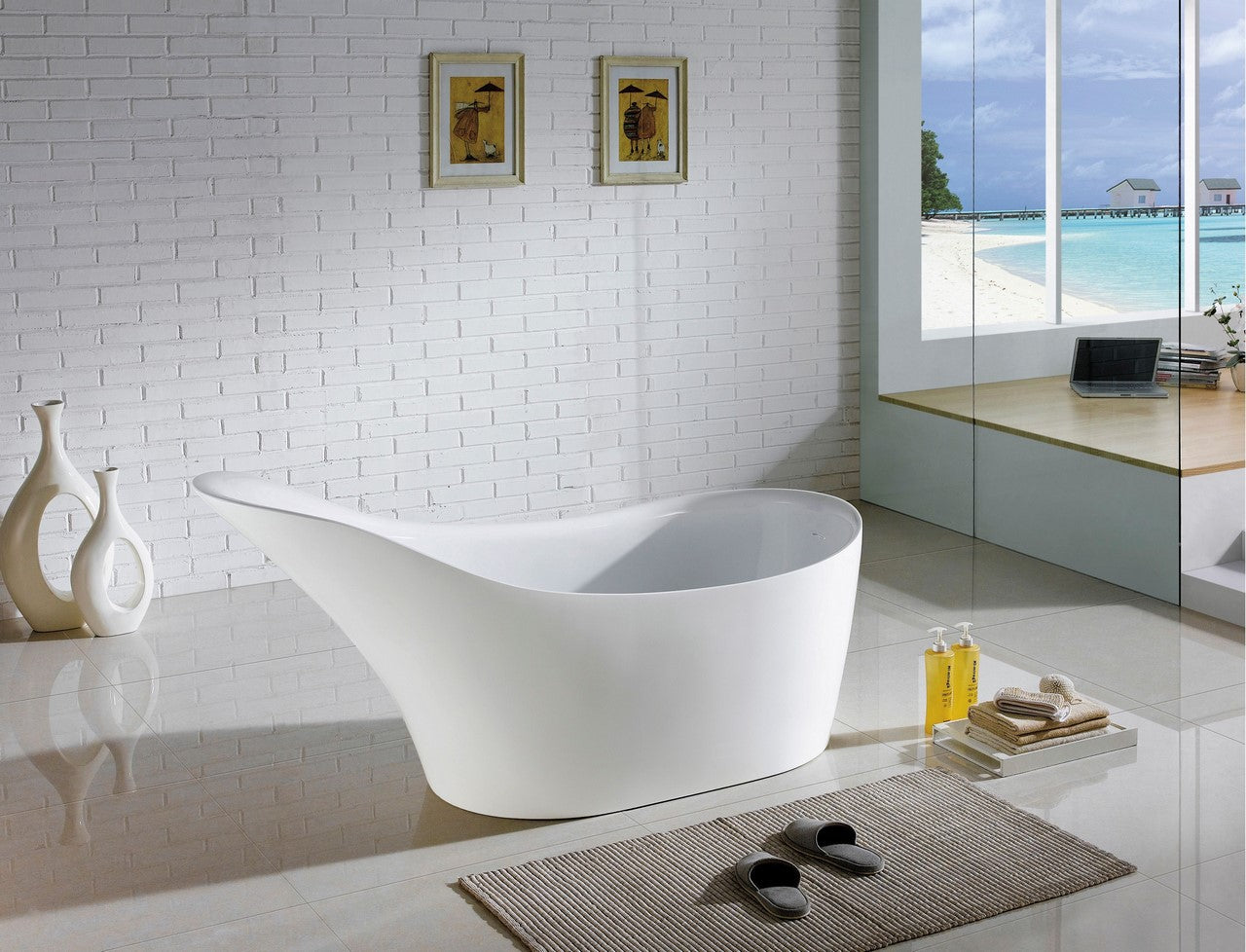 67" Kube Victorian Free Standing Bathtub