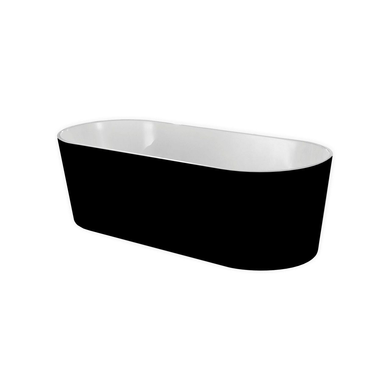 67'' Kube OVALE  Black and White Free Standing Bathtub