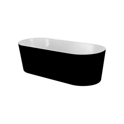 67'' Kube OVALE  Black and White Free Standing Bathtub