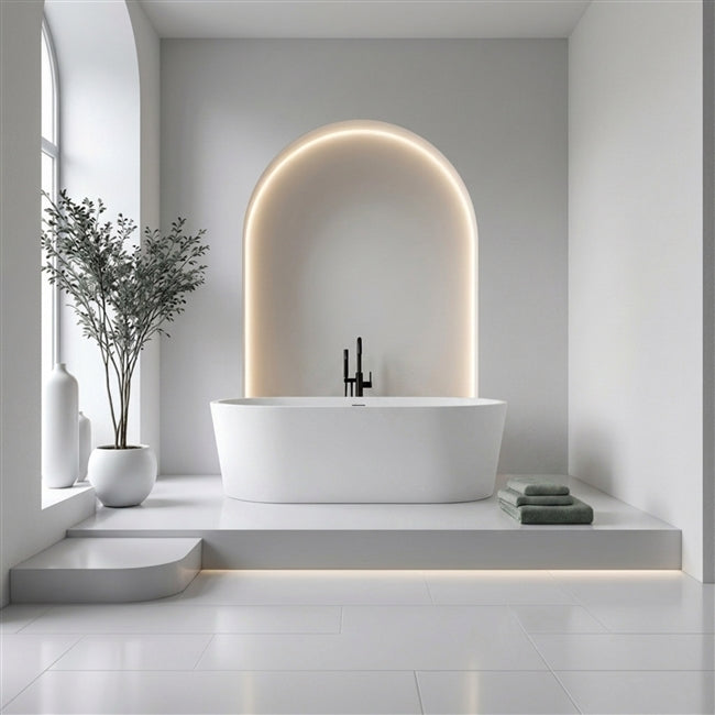 67'' Kube OVALE Free Standing Bathtub Matte White