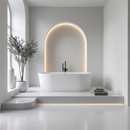 67'' Kube OVALE Free Standing Bathtub Matte White