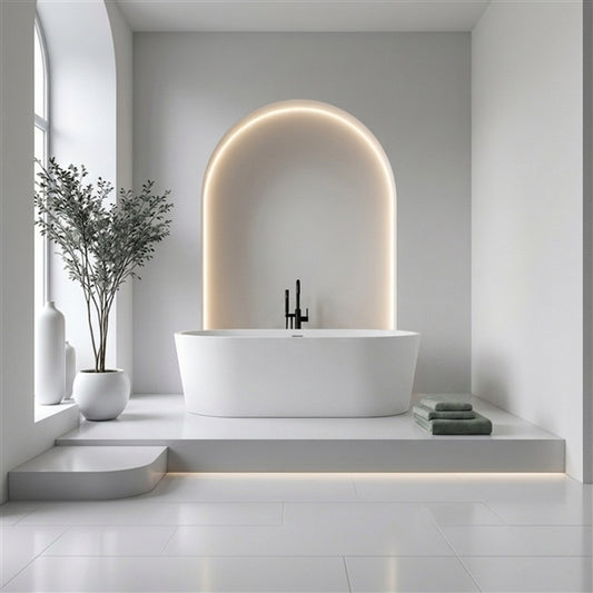 67'' Kube OVALE Free Standing Bathtub Matte White
