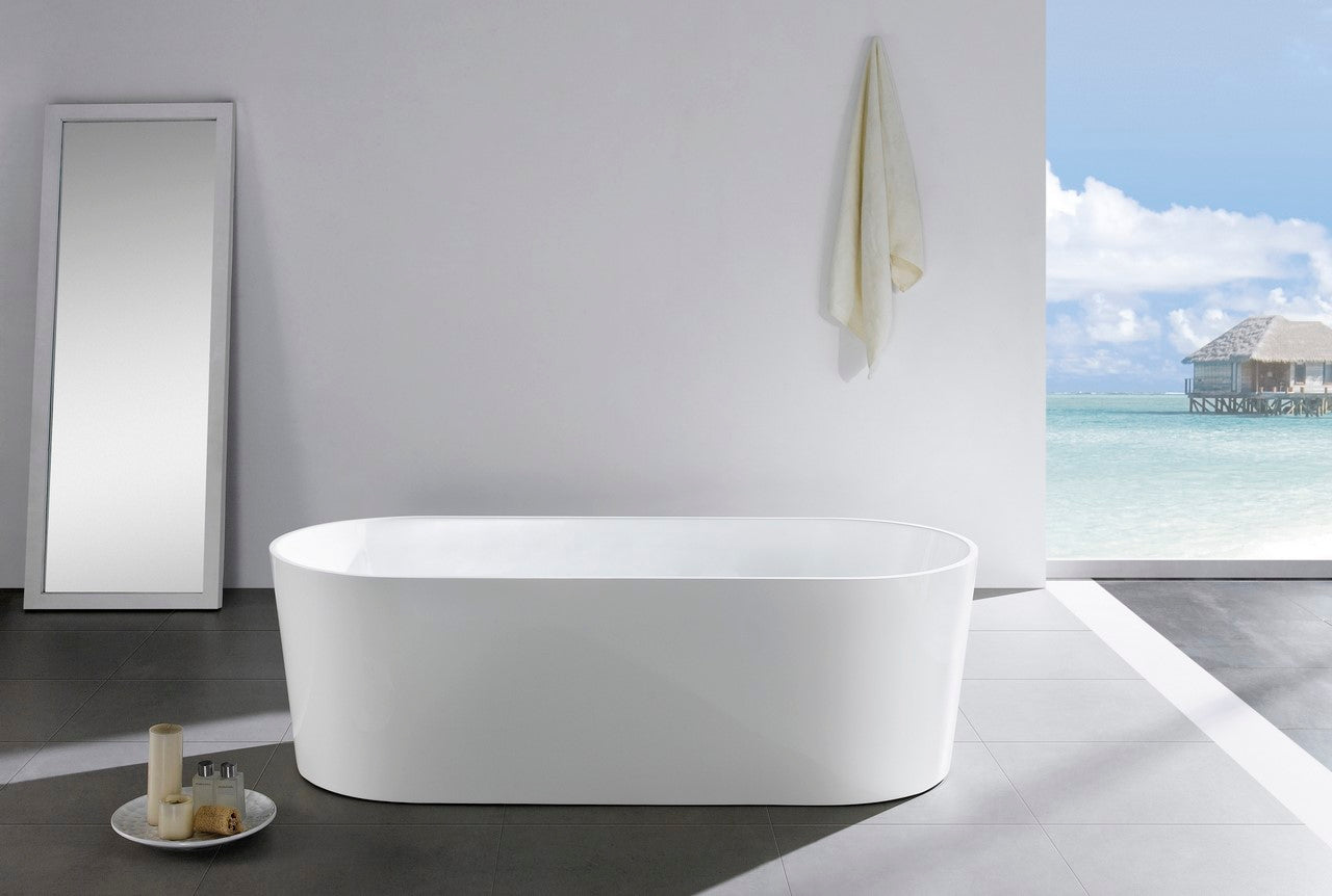 67'' Kube OVALE Free Standing Bathtub Matte White