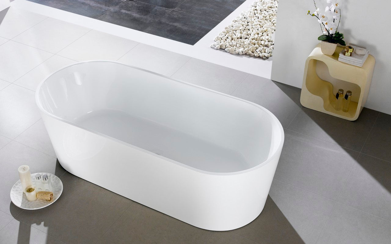 67'' Kube OVALE Free Standing Bathtub Matte White
