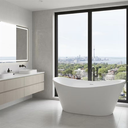 68'' Kube Luna White Free Standing Bathtub