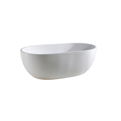 67" Kube Vernice Free Standing Bathtub White