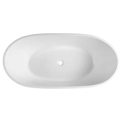 67" Kube Vernice Free Standing Bathtub White