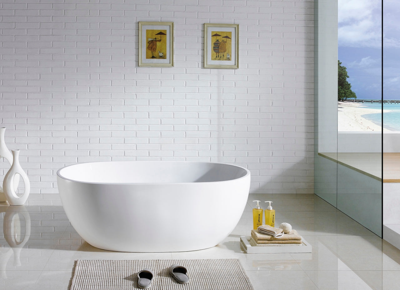 67" Kube Vernice Free Standing Bathtub Matte White - Back Order ETA 9/20