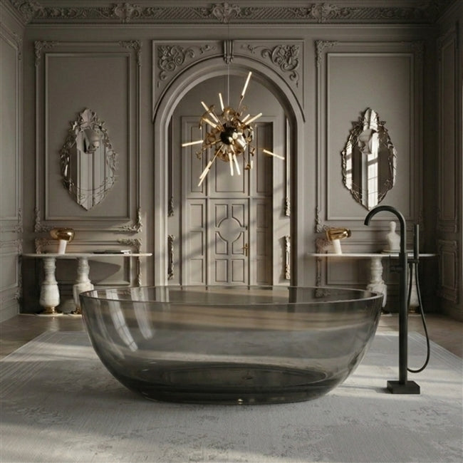 60" KubeBath Crystal Resin Free Standing Bathtub
