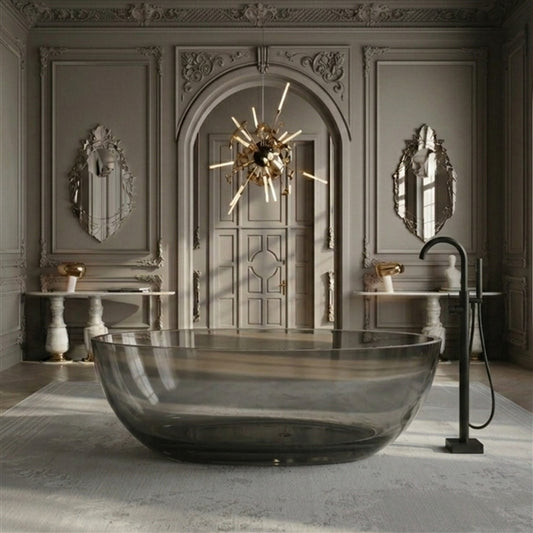 60" KubeBath Crystal Resin Free Standing Bathtub