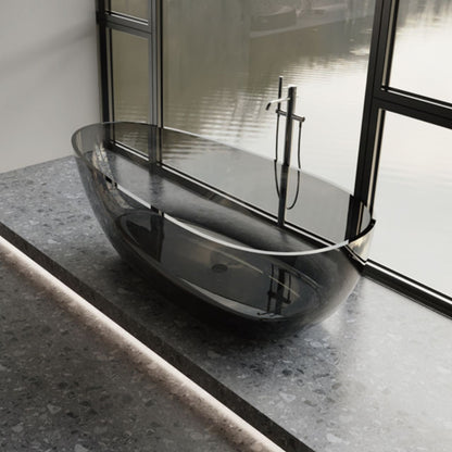 60" KubeBath Crystal Resin Free Standing Bathtub