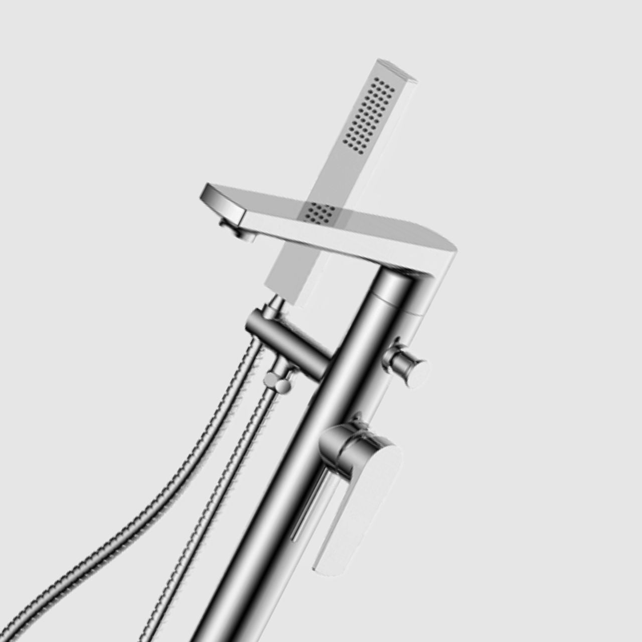 Aqua Letti Floor Mounted Soaker Tub Faucet Chrome Finish