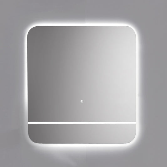 Kubebath Lumino 30'' LED Mirror with LED Acrylic Shelf w/ Anti-Fog