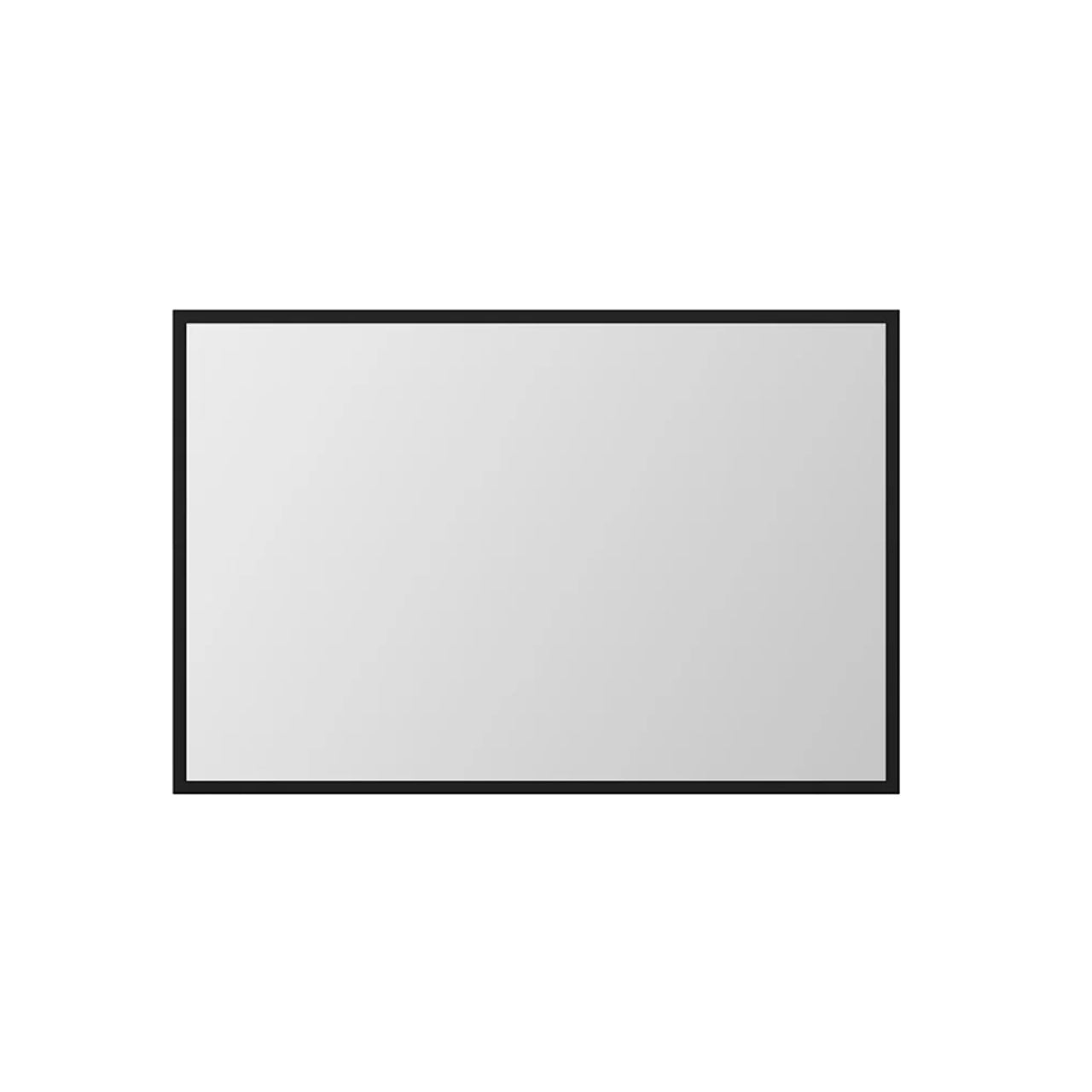Kube 34'' Stainless Steel Black Metal Framed Mirror Matte Black