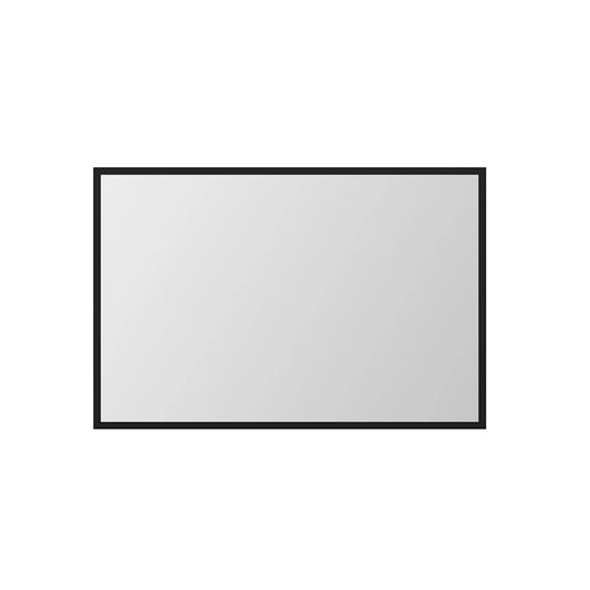 Kube 34'' Stainless Steel Black Metal Framed Mirror Matte Black