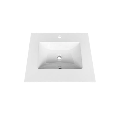Anziano 24" Gloss White Vanity w/ Quartz Countertop