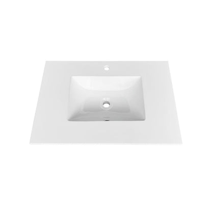 Anziano 30" Gloss White Vanity w/ Quartz Countertop