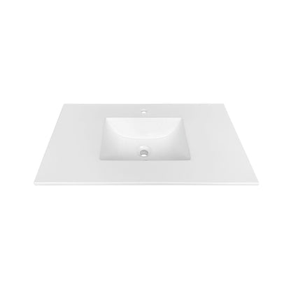 36'' KubeBath Dolce Ash Gray Modern Bathroom Vanity with White Quartz Counter-Top