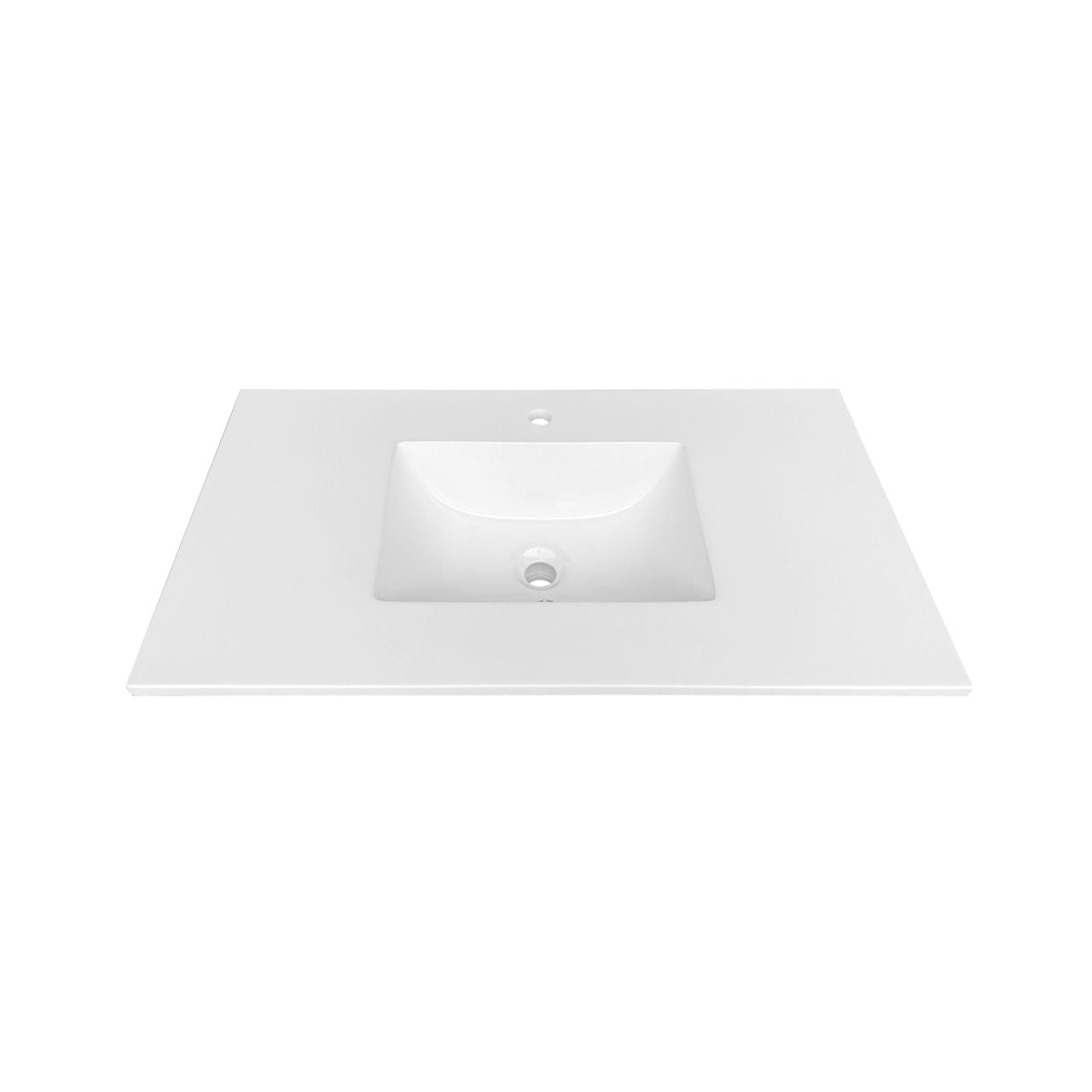 36'' x 19.75'' KubeBath White Quartz Counter-Top W/ Under-Mount Sink