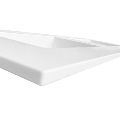 48''x 19.75'' KubeBath White Quartz Counter-Top W/ Double Under-Mount Sink