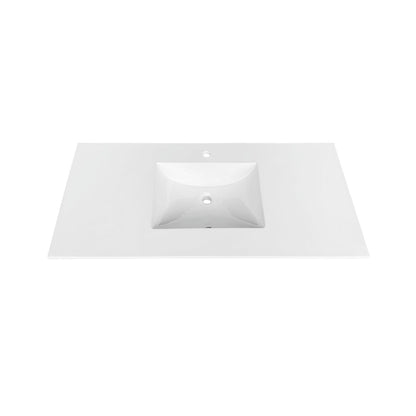 48'' x 19.75''  KubeBath White Quartz Counter-Top W/ Under-Mount Sink
