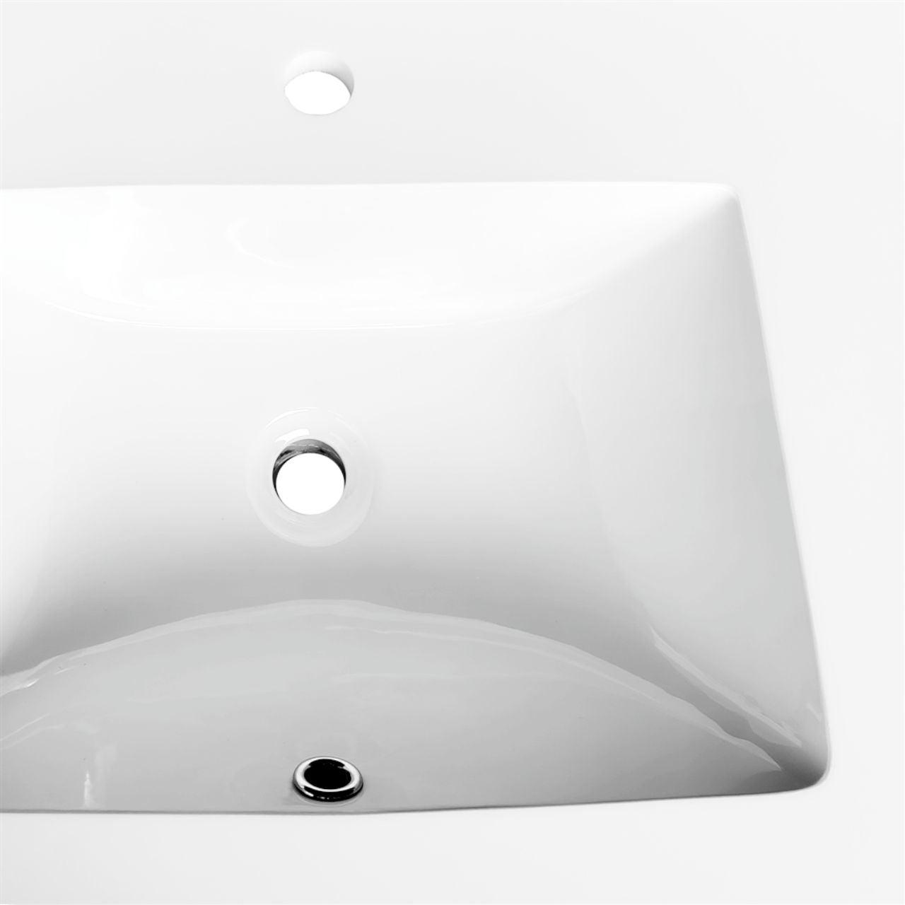 60'' x 19.75'' KubeBath White Quartz Counter-Top W/ Double Under-Mount Sink
