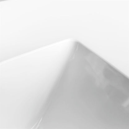 60'' x 19.75'' KubeBath White Quartz Counter-Top W/ Double Under-Mount Sink