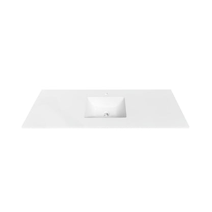 60'' KubeBath Dolce Single Sink Ash Gray Modern Bathroom Vanity with White Quartz Counter-Top