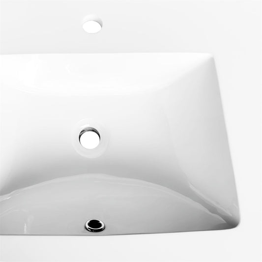 72'' KubeBath White Quartz Counter-Top W/ Double Under-Mount Sink
