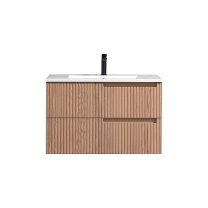 32'' Fiore Modern Wall Mount Bathroom Vanity OAKWOOD